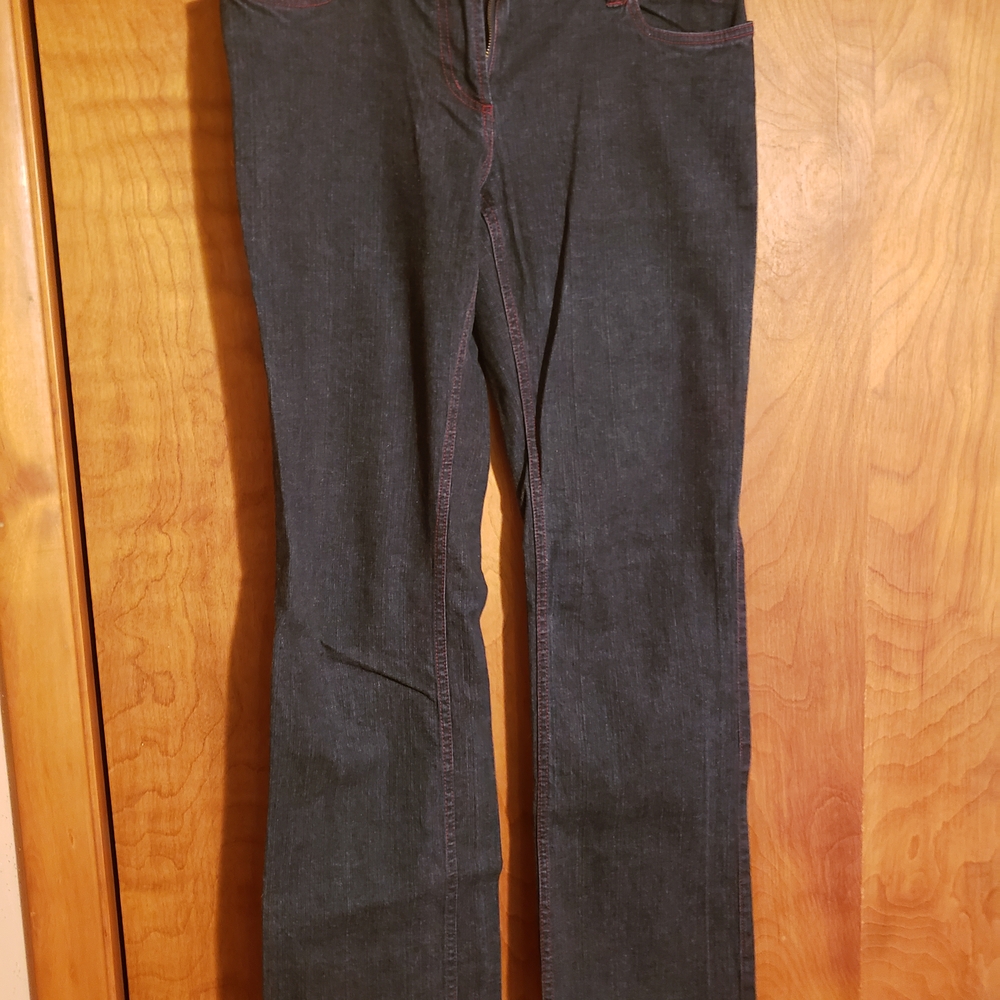 Apple Bottoms Women's Straight Leg Jeans - Black with Red Stitching - Picture 3 of 5